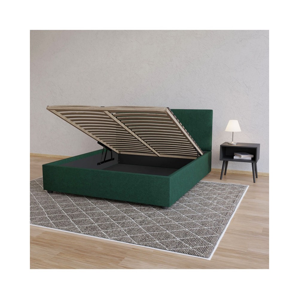 Κρεβάτι "BILLY" από ύφασμα σε κυπαρισσί χρώμα 173x217x102