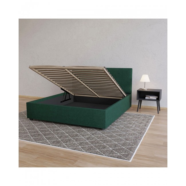 Κρεβάτι "BILLY" από ύφασμα σε κυπαρισσί χρώμα 173x217x102