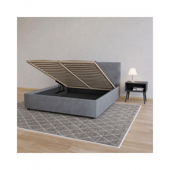 Κρεβάτι "BILLY" από ύφασμα σε γκρι χρώμα 173x217x102
