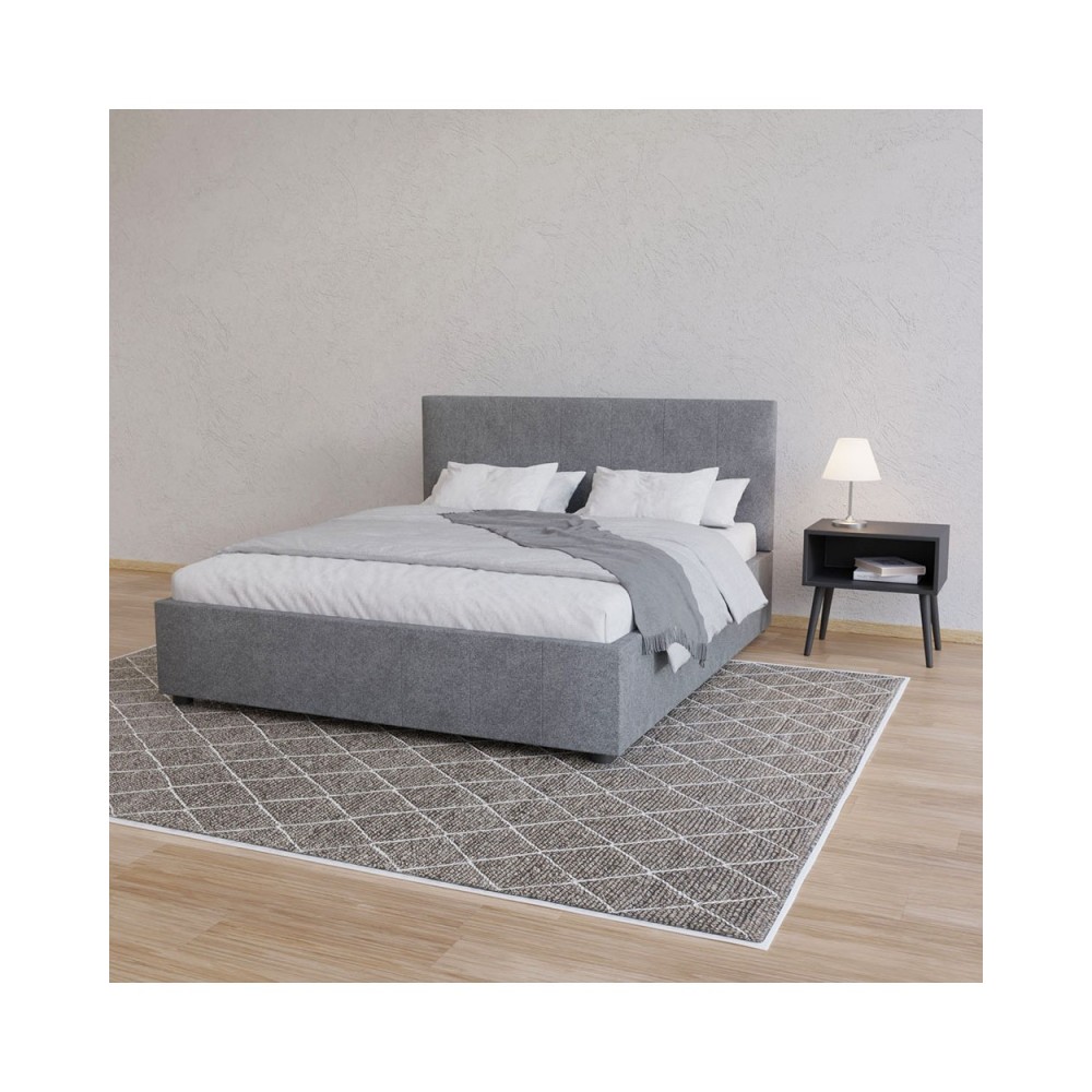 Κρεβάτι "BILLY" από ύφασμα σε γκρι χρώμα 173x217x102