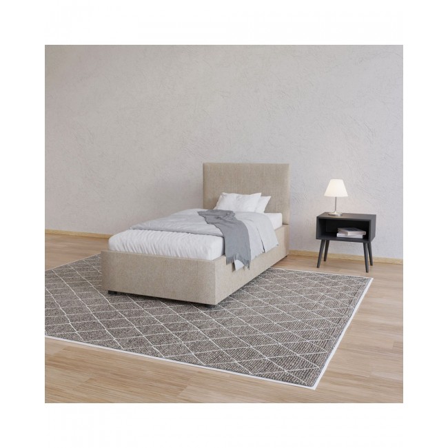 Κρεβάτι "BILLY" από ύφασμα σε μπεζ χρώμα 103x217x102