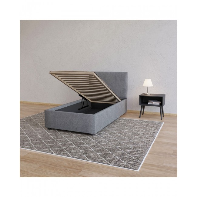 Κρεβάτι "BILLY" από ύφασμα σε γκρι χρώμα 103x217x102