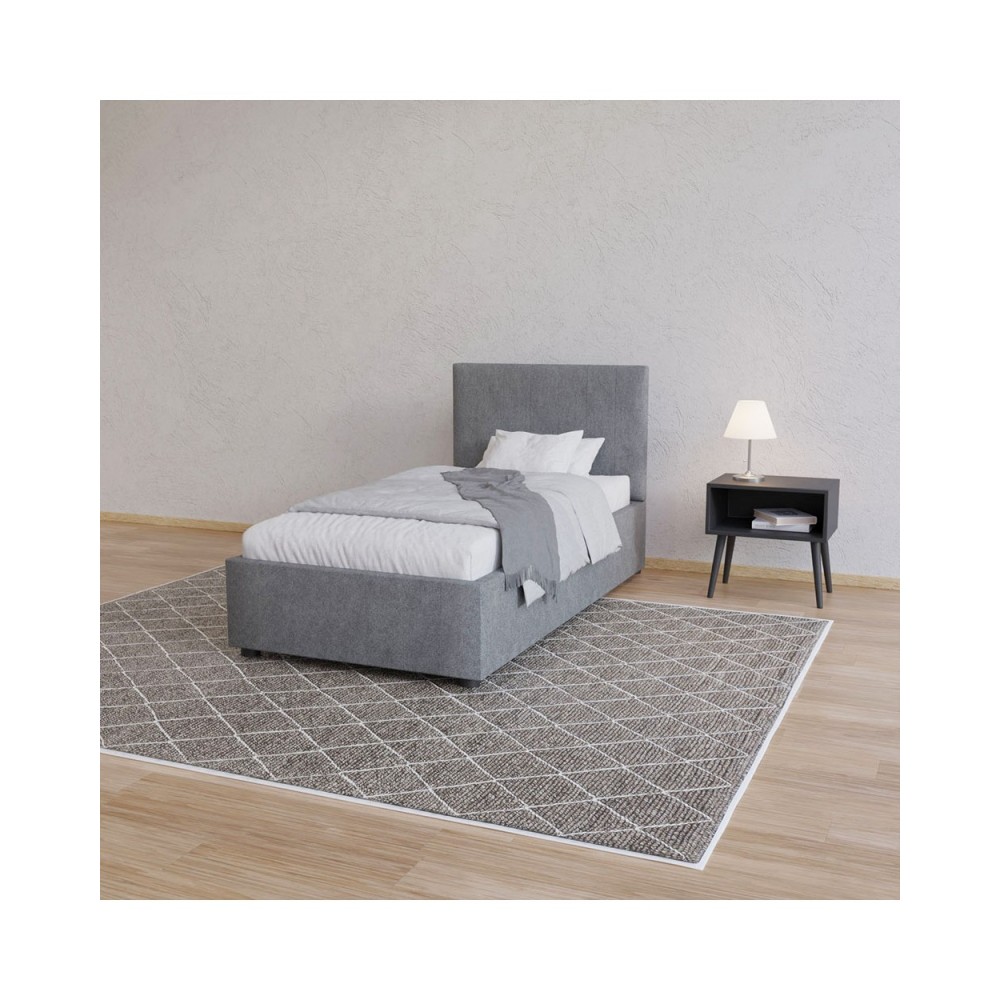 Κρεβάτι "BILLY" από ύφασμα σε γκρι χρώμα 103x217x102