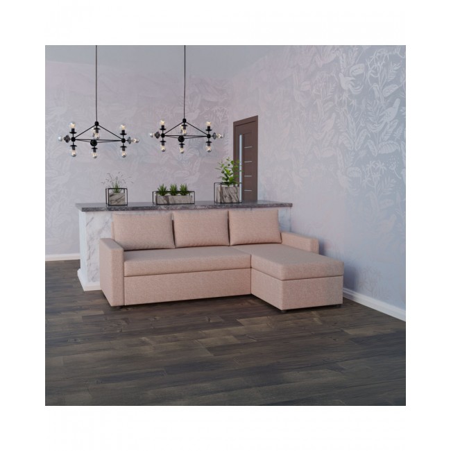 Γωνιακός καναπές-κρεβάτι "CONCEPT" με αναστρέψιμη γωνία σε χρώμα σάπιο μήλο 218x153x80