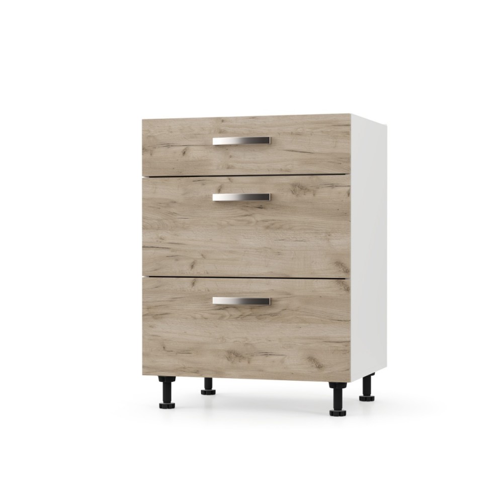 Κάτω συρταριέρα κουζίνας "CHARLOTΤE" σε χρώμα δρυς 80x46.5x82