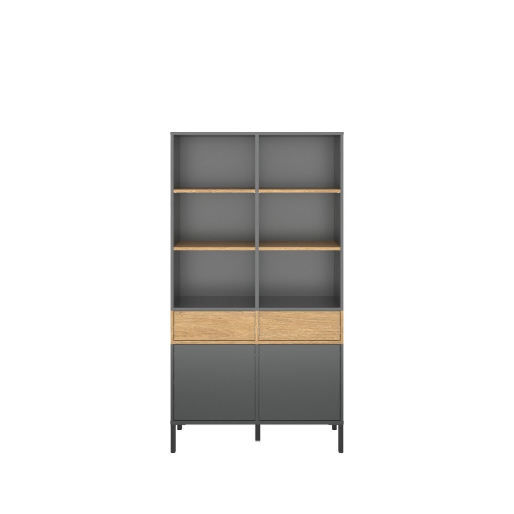 Ραφιέρα "BERIL" σε χρώμα ανθρακί/χρυσό δρυς 90x42x170