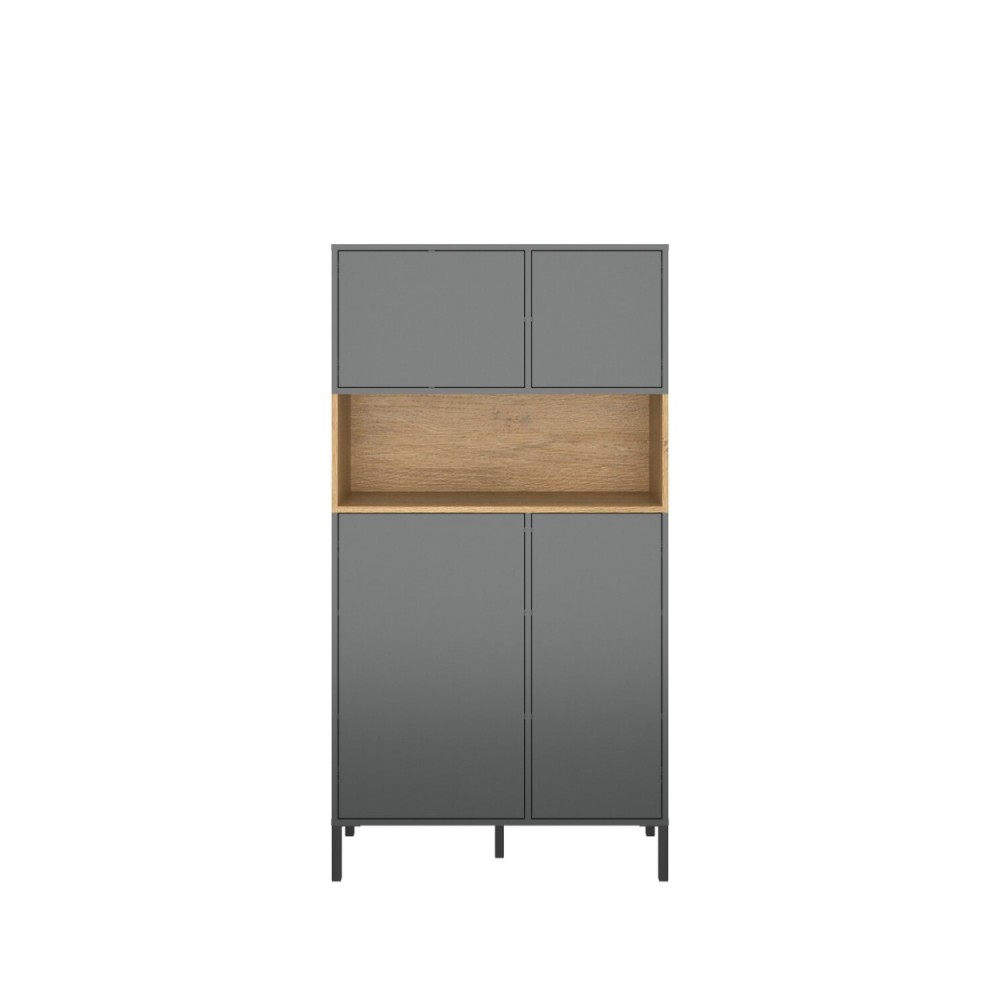 Ραφιέρα "BERIL" σε χρώμα ανθρακί/χρυσό δρυς 90x42x170