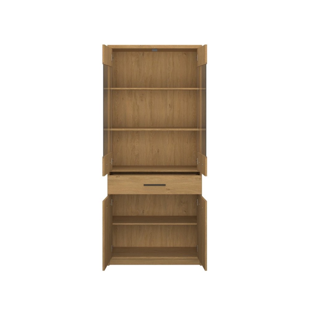 Βιτρίνα "PAVI" σε χρώμα βελανιδιά 84.3x33.8x197.2