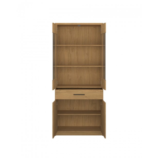 Βιτρίνα "PAVI" σε χρώμα βελανιδιά 84.3x33.8x197.2