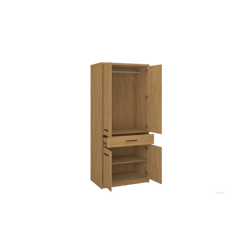 Ντουλάπα δίφυλλη "PAVI" σε χρώμα βελανιδιά 84.3x55.1x197.2