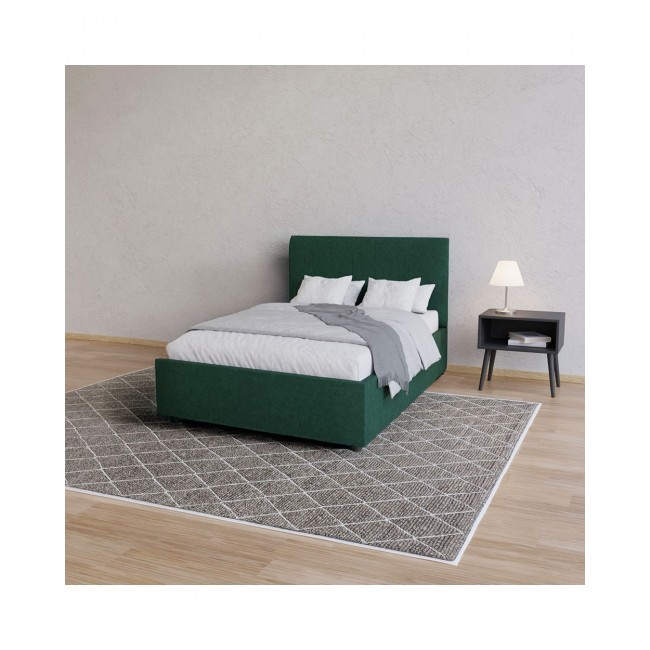 Κρεβάτι ημίδιπλο "BILLY" από ύφασμα σε χρώμα κυπαρισσί 133x217x102