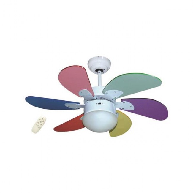 Ανεμιστήρας οροφής παιδικός "COOL WAVE" σε χρώμα πολύχρωμο Φ90x45