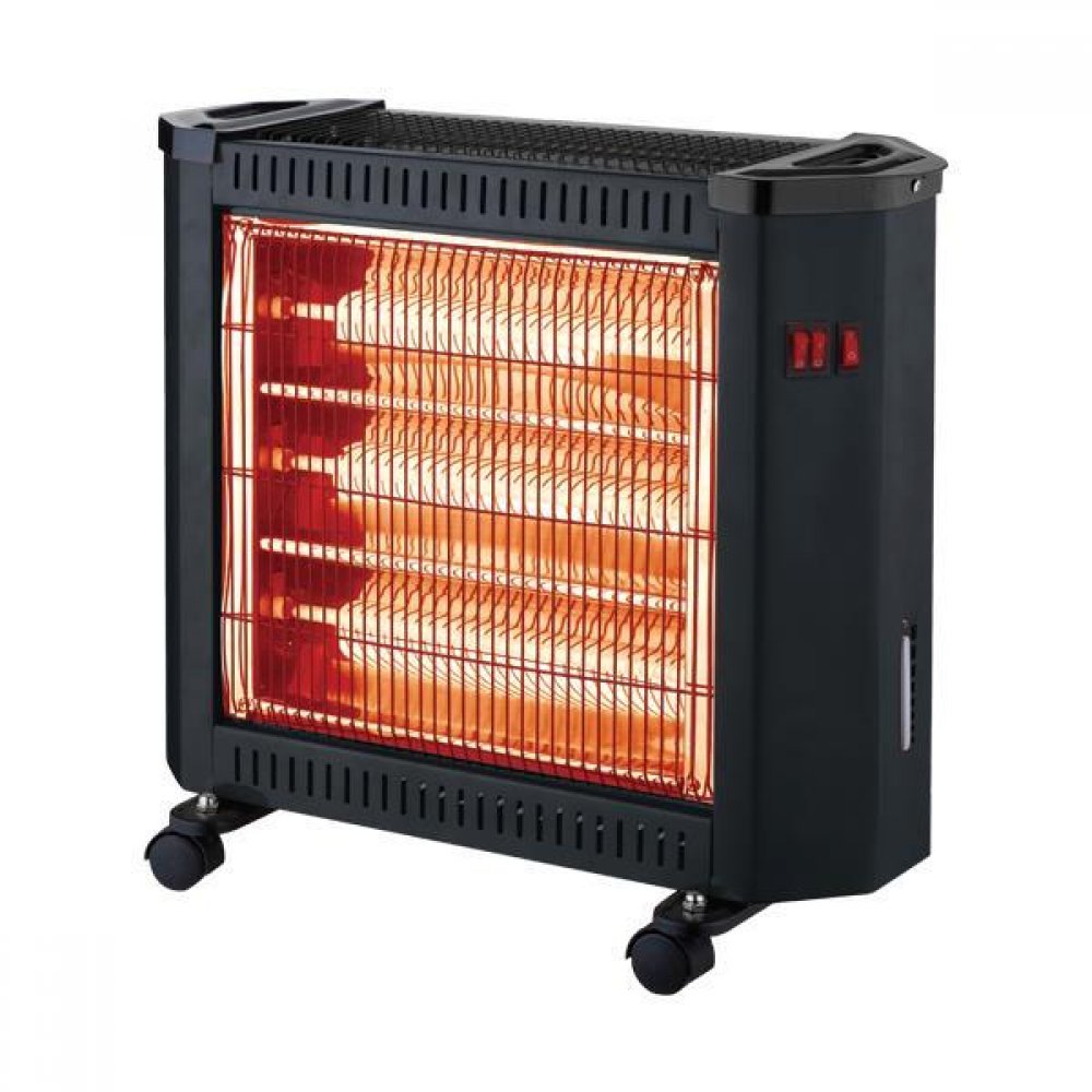 Θερμάστρα χαλαζία 2400W με ανεμιστήρα & υγραντήρα σε μαύρο χρώμα 43.50x18.50x55.20