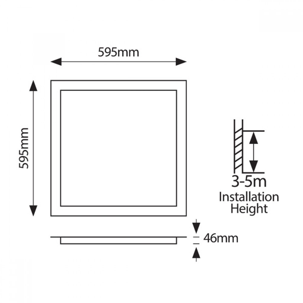 Φωτιστικό backlight σε χρώμα λευκό UGR19 60x60 48W 4000Κ 220-240V