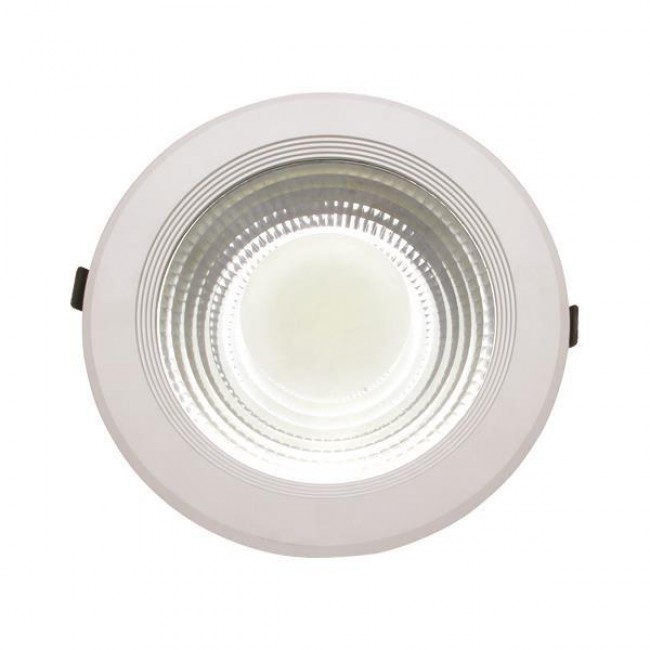 Φωτιστικό χωνευτό από αλουμίνιο/πλαστικό σε λευκό χρώμα LED COB Φ220 30W 6500K