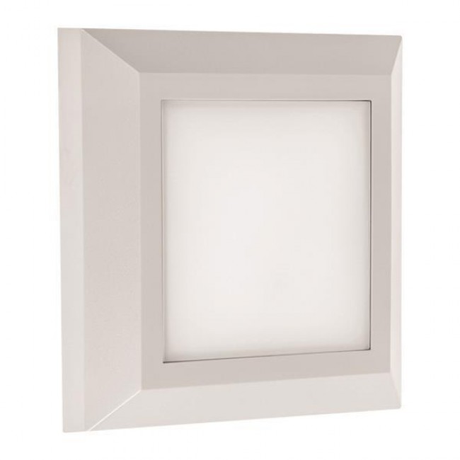 Φωτιστικό τοίχου από πλαστικό/ABS σε λευκό χρώμα SLIM LED 3W IP65 220-240V 125X125
