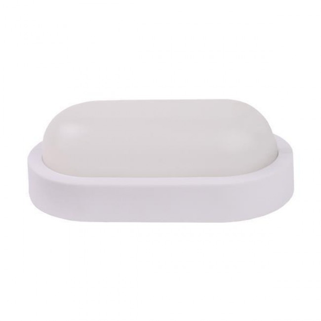 Φωτιστικό τοίχου οβάλ από πλαστικό/PP σε λευκό χρώμα LED 8W 160x90x51 4000K IP54