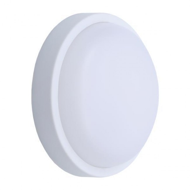 Φωτιστικό τοίχου από πλαστικό/PP σε λευκό χρώμα LED 12W Φ170x50 3000K IP54