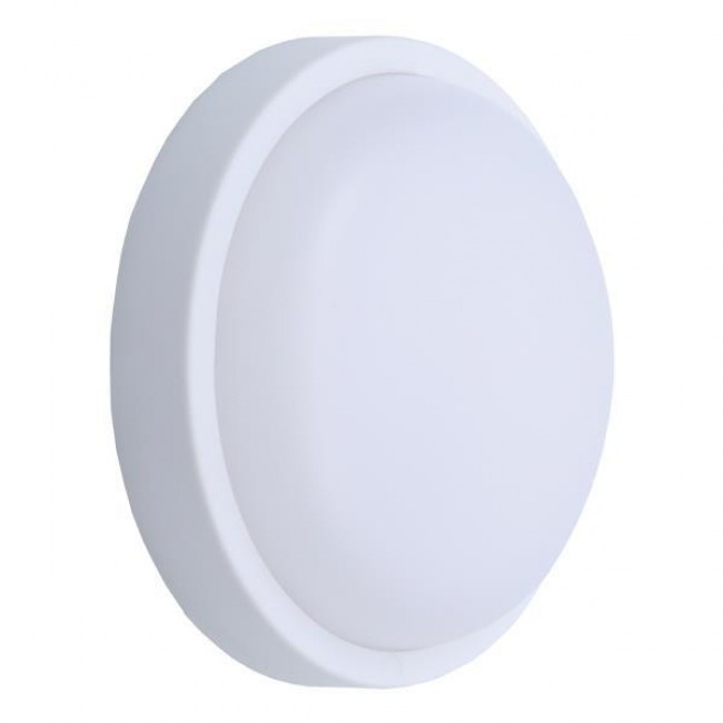 Φωτιστικό τοίχου από πλαστικό/PP σε λευκό χρώμα LED 18W Φ200x55 3000K IP54