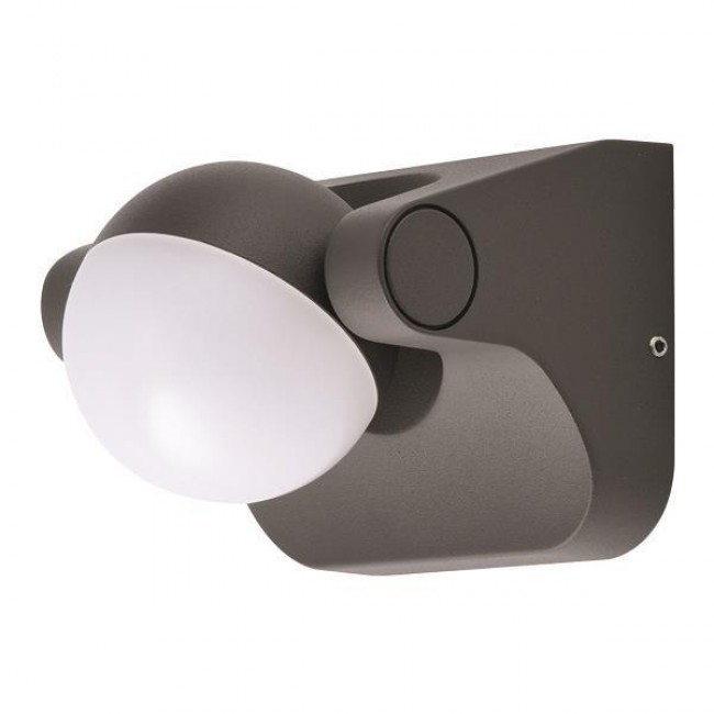 Απλίκα περιστρεφόμενη από αλουμίνιο/πλαστικό σε γκρι χρώμα 8W 114x105x90 3000K IP54