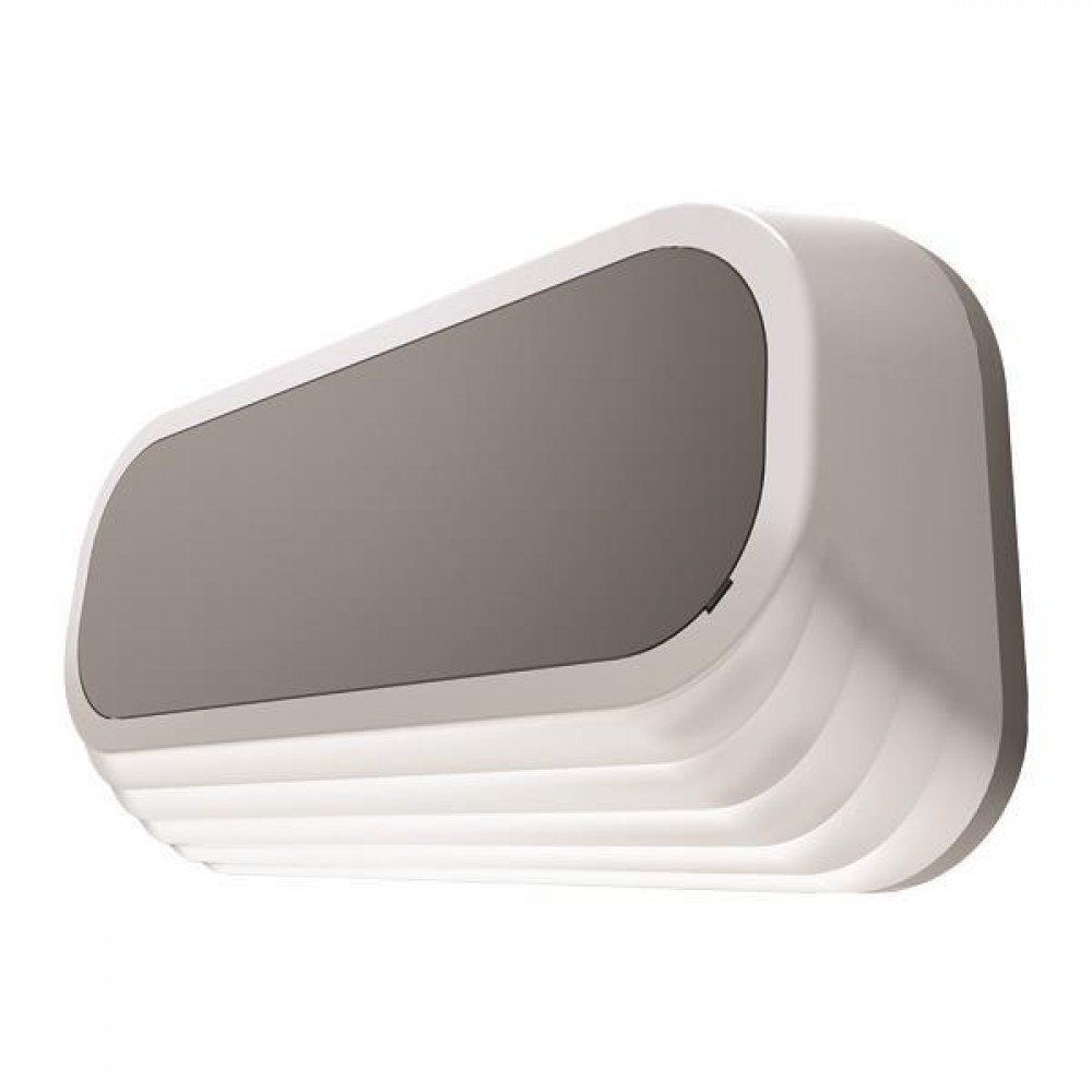 Απλίκα οβάλ από αλουμίνιο/πλαστικό σε γκρι χρώμα LED 12W 240x120x45 3000K IP54