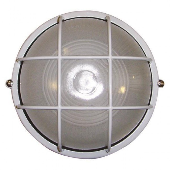 Πλαφονιέρα από αλουμίνιο/γυαλί σε λευκό χρώμα Φ18x9