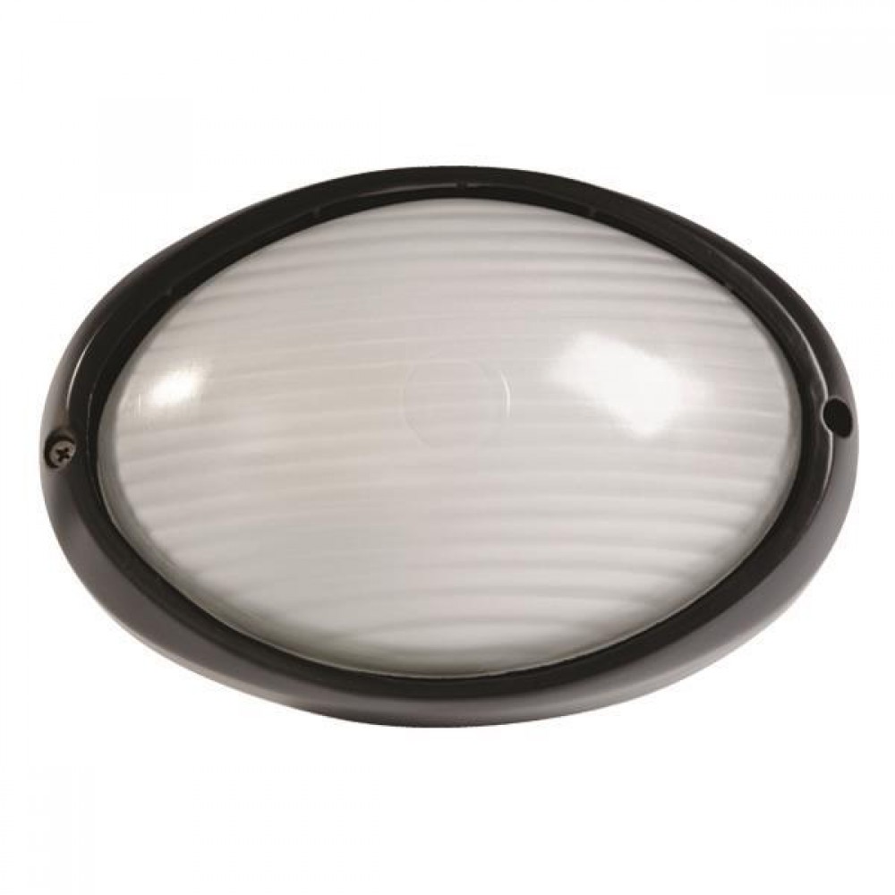 Απλίκα οβάλ από αλουμίνιο/γυαλί σε μαύρο χρώμα 21.5x15x10