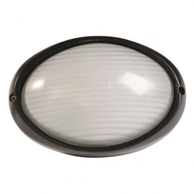 Απλίκα οβάλ από αλουμίνιο/γυαλί σε μαύρο χρώμα 21.5x15x10