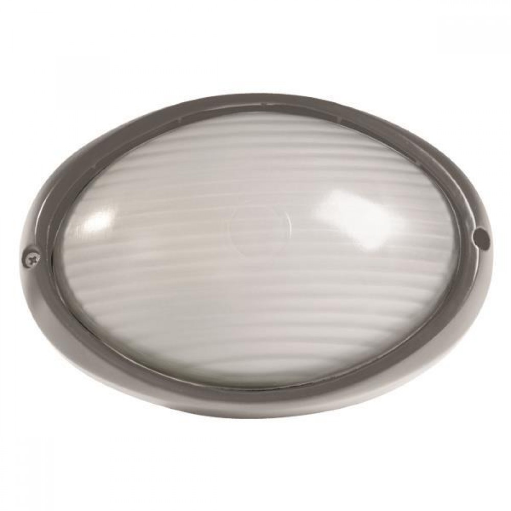 Απλίκα οβάλ από αλουμίνιο/γυαλί σε γκρι χρώμα 21.5x15x10