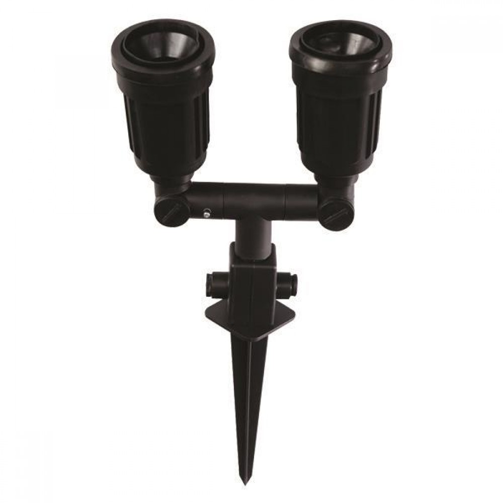 Σποτ κήπου διπλο από πλαστικό σε μαύρο χρώμα PAR38 20x7.5x42