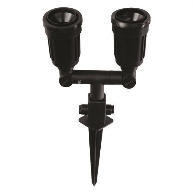 Σποτ κήπου διπλο από πλαστικό σε μαύρο χρώμα PAR38 20x7.5x42