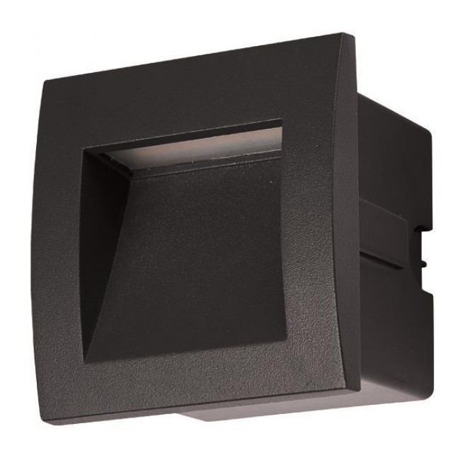 Φωτιστικό χωνευτό από αλουμίνιο/γυαλί σε μαύρο χρώμα LED 3W IP54 220-240V 9x9x7