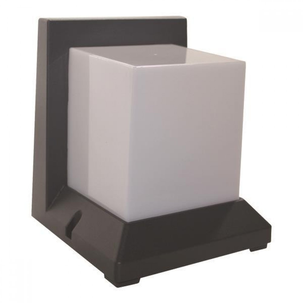 Απλίκα τοίχου από αλουμίνιο/πλαστικό σε γκρι χρώμα Ε27 19x16.65x16.6