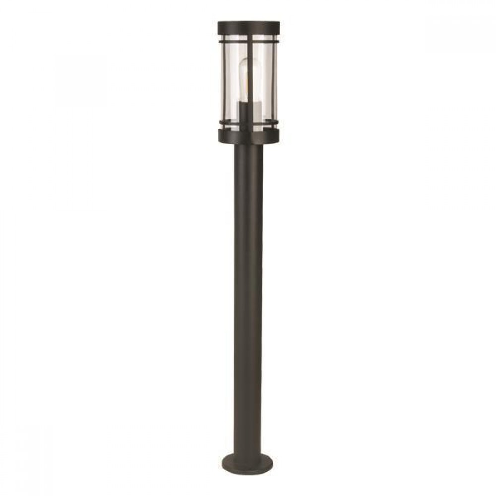 Κολωνάκι δαπέδου από μέταλλο σε μαύρο χρώμα E27 IP44 Φ10.5x80