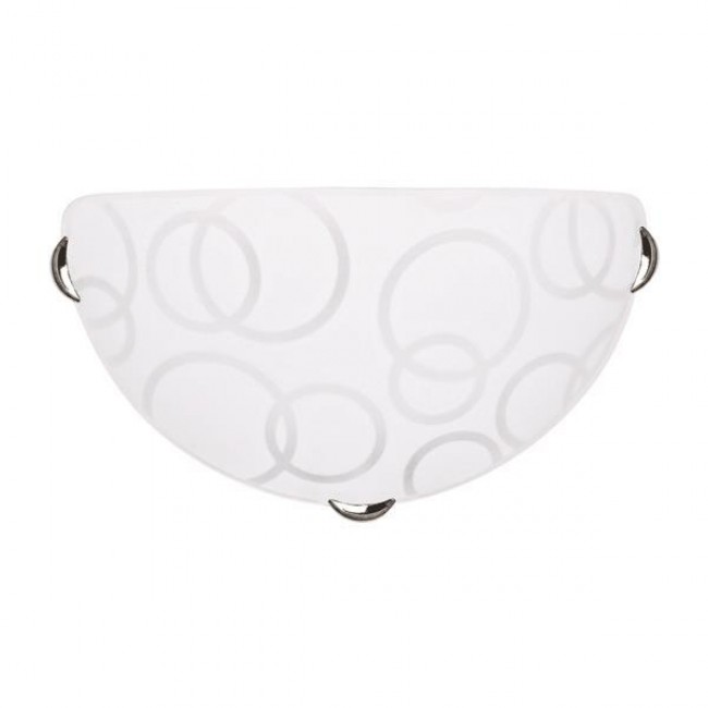 Απλίκα "LEIA" από σίδηρο/γυαλί σε λευκό/νίκελ χρώμα Ε27 9x16x30