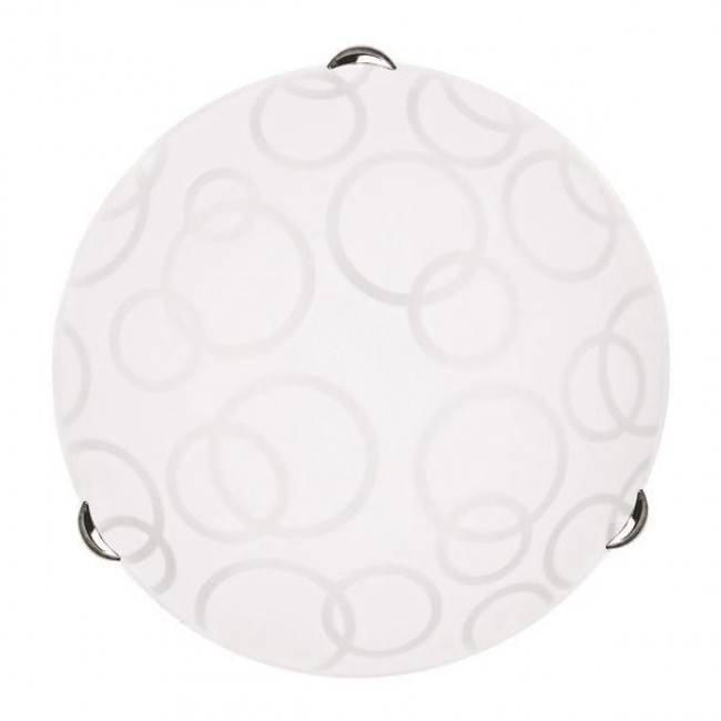 Πλαφονιέρα "LEIA" από σίδηρο/γυαλί σε νίκελ/λευκό χρώμα Ε27 Φ40