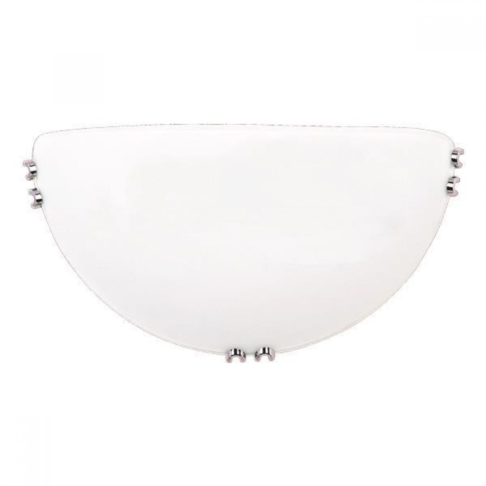 Απλίκα "PAROS" από σίδηρο/γυαλί σε νίκελ/λευκό χρώμα Ε27 Φ30