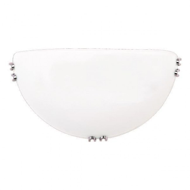 Απλίκα "PAROS" από σίδηρο/γυαλί σε νίκελ/λευκό χρώμα Ε27 Φ30