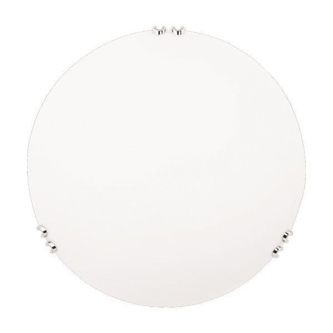 Πλαφονιέρα "PAROS" από σίδηρος/γυαλί σε νίκελ/λευκό χρώμα Ε27 Φ30