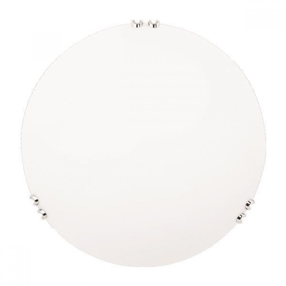 Πλαφονιέρα "PAROS" από σίδηρο/γυαλί σε νίκελ/λευκό χρώμα Ε27 Φ40