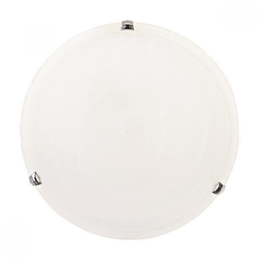 Πλαφονιέρα "ERIS" από σίδηρο/γυαλί σε νίκελ/λευκό χρώμα Ε27 Φ40