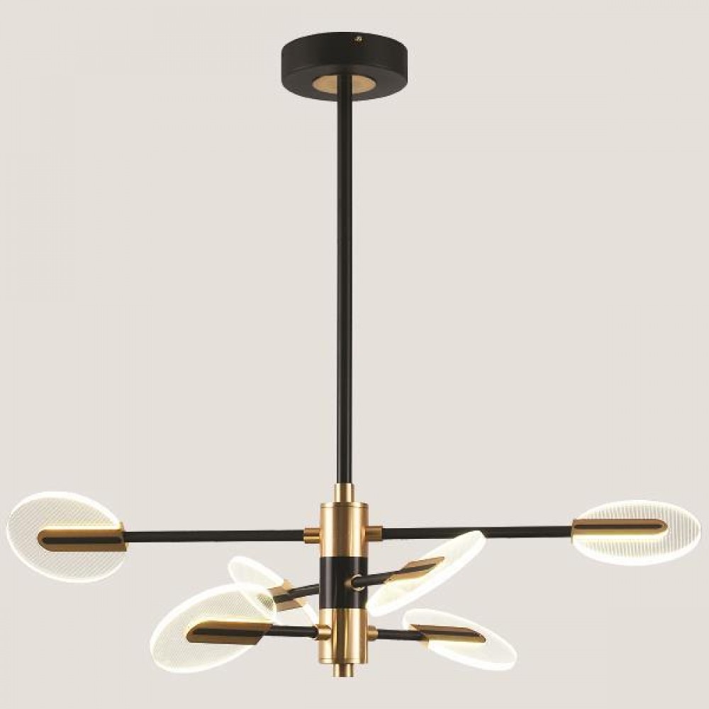 Φωτιστικό εξάφωτο από μέταλλο σε χρώμα μαύρο/χρυσό  LED 42W 88x65