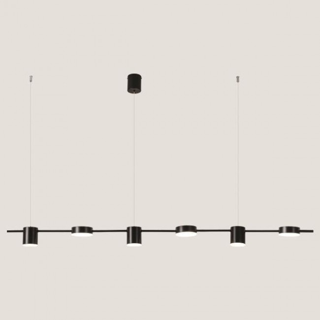 Φωτιστικό εξάφωτο από μέταλλο σε χρώμα μαύρο LED 45W 153x150