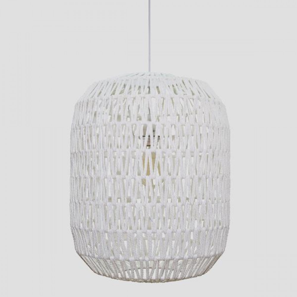 Φωτιστικό μονόφωτο από σχοινί σε χρώμα  λευκό Ε27 MAX40W Φ40x49