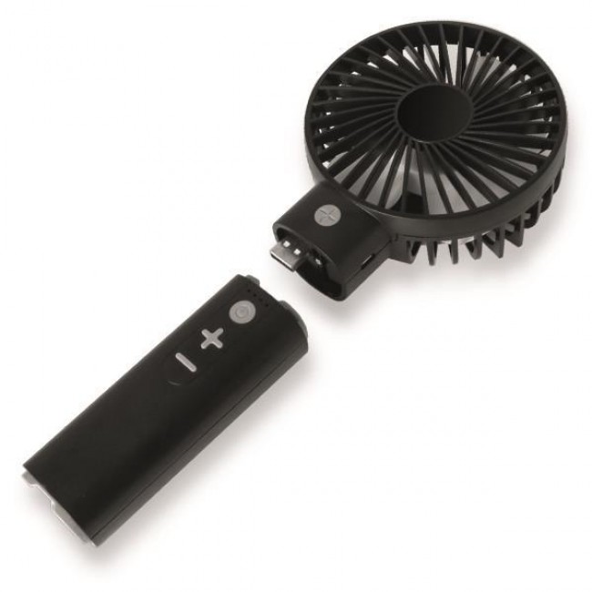 Ανεμιστήρας χειρός επαναφορτιζόμενος 4 ΣΕ 1 σε χρώμα μαύρο Φ10