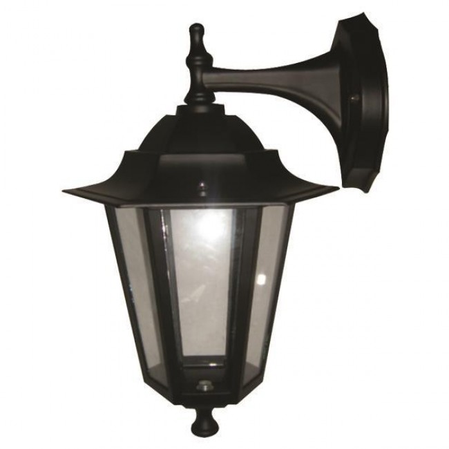 Απλίκα τοίχου εξάγωνη από αλουμίνιο σε μαύρο χρώμα 30x22x30.5