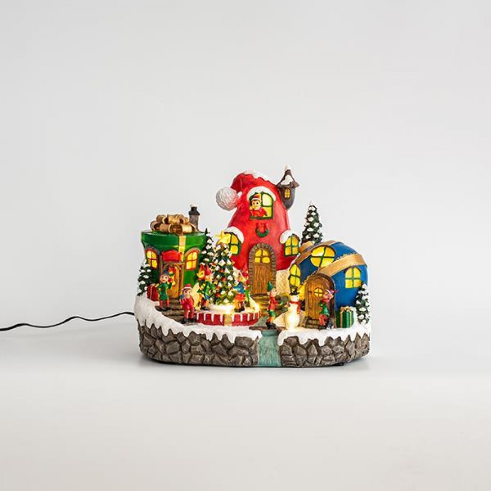 Χωριό ξωτικών με κίνηση και φως 31x24x23