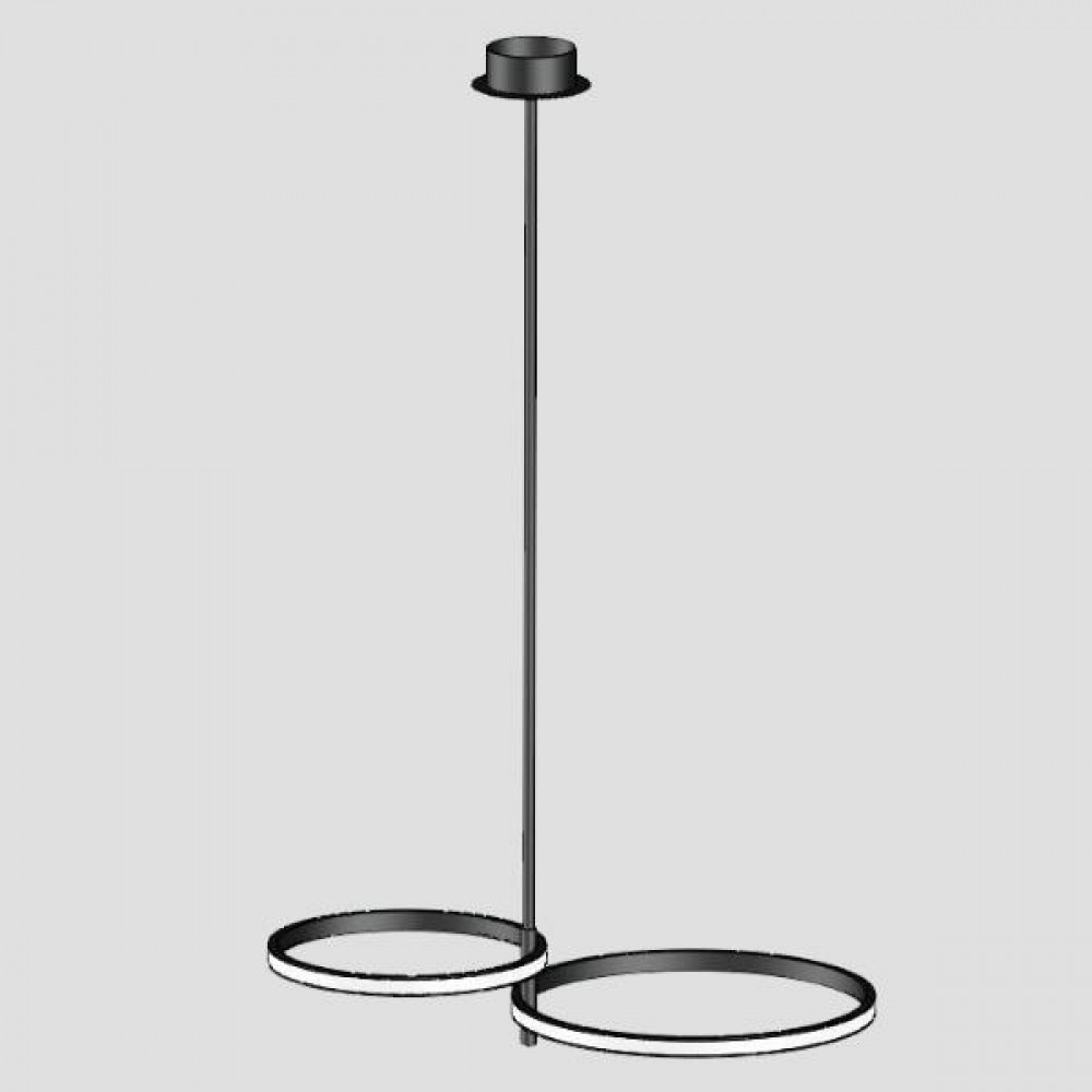 Φωτιστικό δίφωτο από αλουμίνιο σε μαύρο χρώμα LED 30W 60x36x25