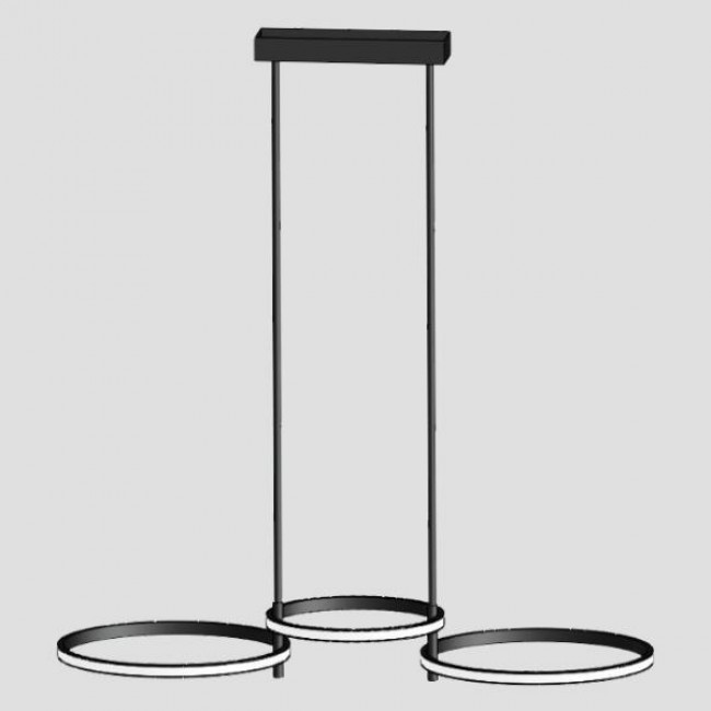 Φωτιστικό τρίφωτο από αλουμίνιο σε μαύρο χρώμα LED 34W 70x28x25