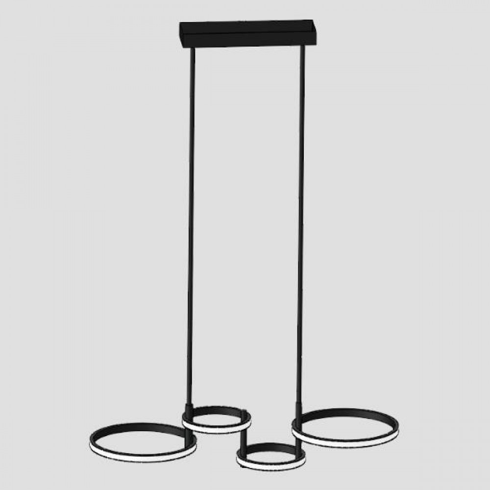 Φωτιστικό τετράφωτο από αλουμίνιο σε μαύρο χρώμα LED 41W 81x28x12.6